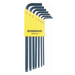 Bondhus Ball End Long Arm L-Wrench SAE 7pc Set (BLX7) Corrosion Resistant