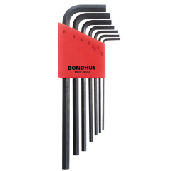 Bondhus Hex End Long Arm L-Wrench Metric 7pc Set (HLX7M) Corrosion Resistant