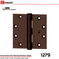 Hager 1279 4.5 x 4.5 US10A Full Mortise Hinge Stock No 010013