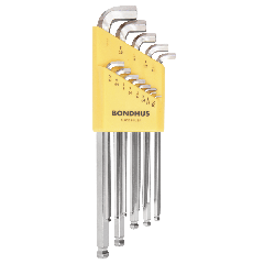 Bondhus Ball End Long Arm Stubby L-Wrench SAE 13pc Set (SBLX13B) Chrome finish