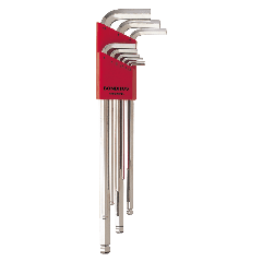 Bondhus Ball End X-Long Arm L-Wrench Metric 9pc Set (BLX9MB) Chrome finish