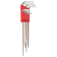 Bondhus Hex End X-Long Arm L-Wrench Metric 9pc Set (HLX9MB) Chrome finish