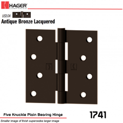 Hager 1741 US10A Full Mortise Hinge Stock No 030548