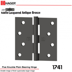 Hager 1741 US10R Full Mortise Hinge Stock No 038081