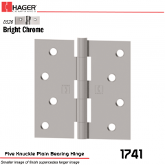 Hager 1741 US26 Full Mortise Hinge Stock No 033145