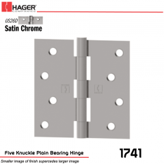 Hager 1741 US26D Full Mortise Hinge Stock No 033146