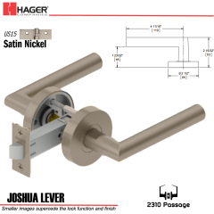 Hager 2310 Joshua Lever Tubular Lockset US15 Stock No 173132