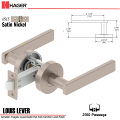 Hager 2310 Louis Lever Tubular Lockset US15 Stock No 178281