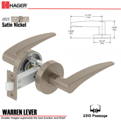 Hager 2310 Warren Lever Tubular Lockset US15 Stock No 169709