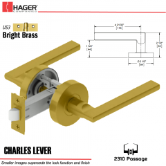 Hager 2310 Charles Lever Tubular Lockset US3 Stock No 169724