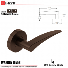 Hager 2317 Warren Lever Tubular Lockset US10B Stock No 171918