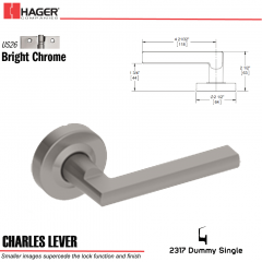 Hager 2317 Charles Lever Tubular Lockset US26 Stock No 169777