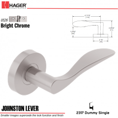 Hager 2317 Johnston Lever Tubular Lockset US26 Stock No 171903