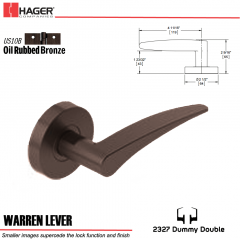 Hager 2327 Warren Lever Tubular Lockset US10B Stock No 180383