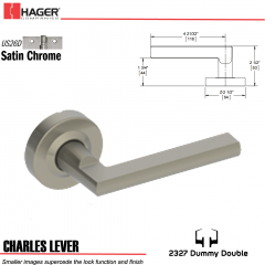 Hager 2327 Charles Lever Tubular Lockset US26D Stock No 180402