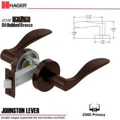 Hager 2340 Johnston Lever Tubular Lockset US10B Stock No 178649