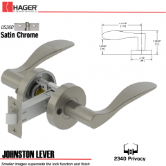 Hager 2340 Johnston Lever Tubular Lockset US26D Stock No 169619