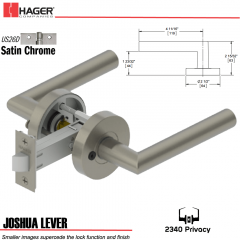 Hager 2340 Joshua Lever Tubular Lockset US26D Stock No 176257