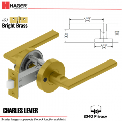 Hager 2340 Charles Lever Tubular Lockset US3 Stock No 169734