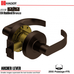 Hager 2510 Archer Lever US10B Door Lock Stock No 147658