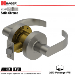 Hager 2510 Archer Lever US26D Door Lock Stock No 140490