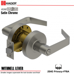 Hager 2540 Withnell Lever US26D Door Lock Stock No 135063