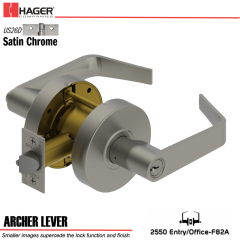 Hager 2550 Archer Lever US26D Door Lock Stock No 136312