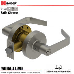 Hager 2550 Withnell Lever US26D Door Lock Stock No 148604