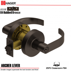 Hager 2570 Archer Lever US10B Door Lock Stock No 129651