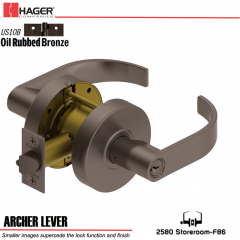 Hager 2580 Archer Lever US10B Door Lock Stock No 169388