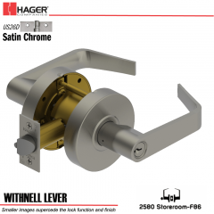 Hager 2580 Withnell Lever US26D Door Lock Stock No 134437