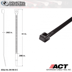 ACT AL-04-18-0-C Miniature 18 LB 4 in. Nylon UV Black Cable Tie (10000 Pcs/Case)