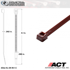 ACT AL-04-18-1-C 4 in. 18lb Brown Cable Tie