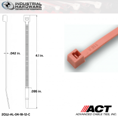 ACT AL-04-18-12-C 4 in. 18lb Fluorescent Pink Cable Tie