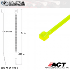 ACT AL-04-18-13-C 4 in. 18lb Fluorescent Yellow Cable Tie