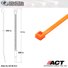 ACT AL-04-18-14-C 4 in. 18lb Fluorescent Orange Cable Tie