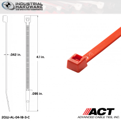 ACT AL-04-18-3-C 4 in. 18lb Orange Cable Tie