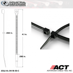 ACT AL-04-18-30-C Miniature 18 LB 4 in. Nylon Heat Stabilized Black Cable Tie (10000 Pcs/Case)