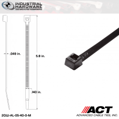 ACT AL-05-40-0-M Intermediate 40 LB. 5 in. Nylon UV Black Cable Tie (10000 Pcs/Case)