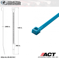 ACT AL-05-40-15-C 5 in. 40 lb Fluorescent Blue Cable Tie