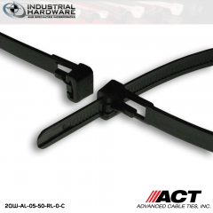 ACT AL-05-50-RL-0-C 5 in. Tab Releasable Cable Ties Black 2000 Pcs/Case