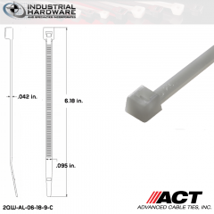 ACT AL-06-18-9-C Miniature 18 LB 6 in. Nylon Natural Cable Tie (10000 Pcs/Case)