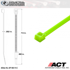 ACT AL-07-50-11-C 7 in. Fluorescent Green Cable Tie