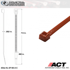 ACT AL-07-50-2-C 7 in. 50lb Red Cable Tie