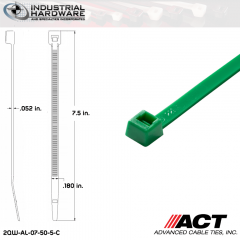 ACT AL-07-50-5-C 7 in. Green Cable Tie