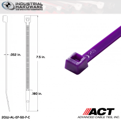 ACT AL-07-50-7-C 7 in. Purple Cable Tie