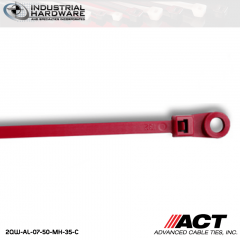 ACT AL-07-50-MH-35-C 7 in. Mounting Hole Impact Resistant Cable Tie Burgundy 5000 Pcs/Case