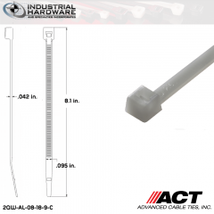 ACT AL-08-18-9-C Miniature 18 LB 8 in. Nylon Natural Cable Tie (10000 Pcs/Case)