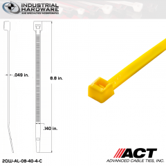 ACT AL-08-40-4-C 8 in. 40lb Yellow Cable Tie