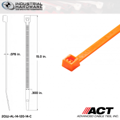 ACT AL-14-120-14-C 14 in. Fluorescent Orange Cable Tie